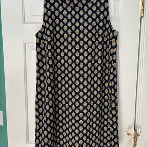 Banana Republic Black and Cream Geometric Midi Dress